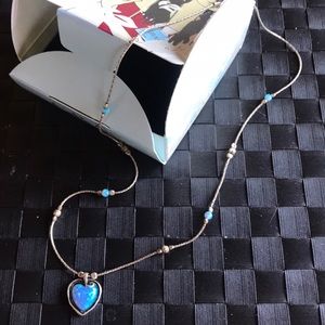 Dainty opal heart necklace